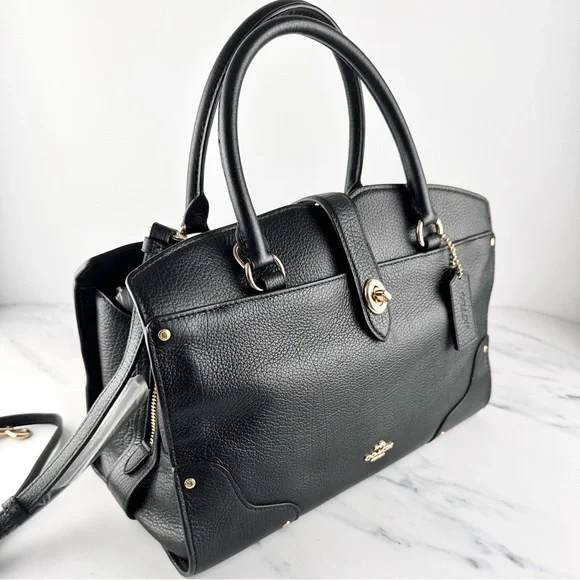 NWT COACH Mercer 30 Satchel Crossbody Bag Black - Picture 3 of 16